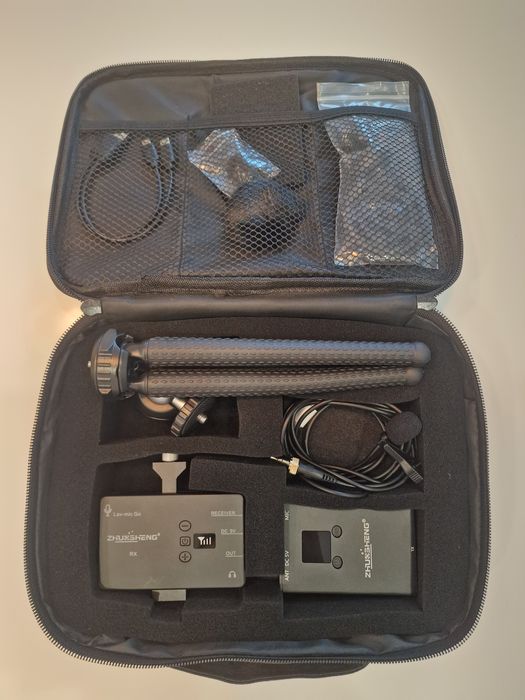 Microfone sem fios lapela para produções de vídeo