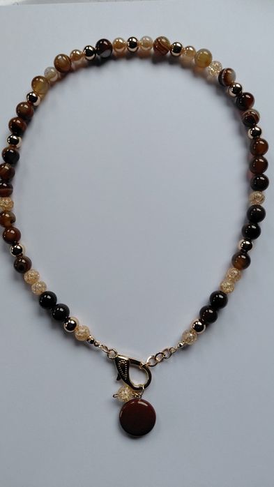 Naszyjnik cappuccino kamienie