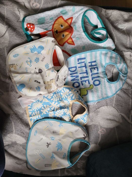 Śliniaki dziecięce 5szt. Pepco oraz canpol babies