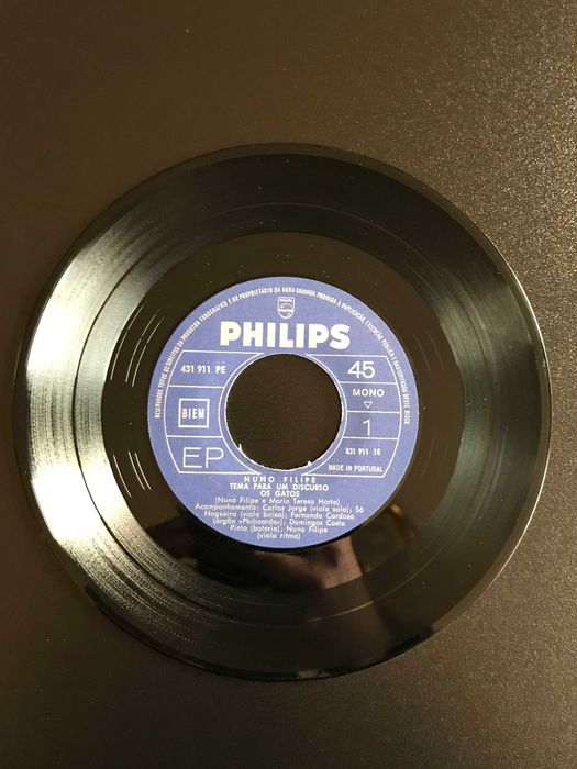Disco Vinil 7" EP de Nuno Filipe ‎– Tema Para Um Discurso [RARO]