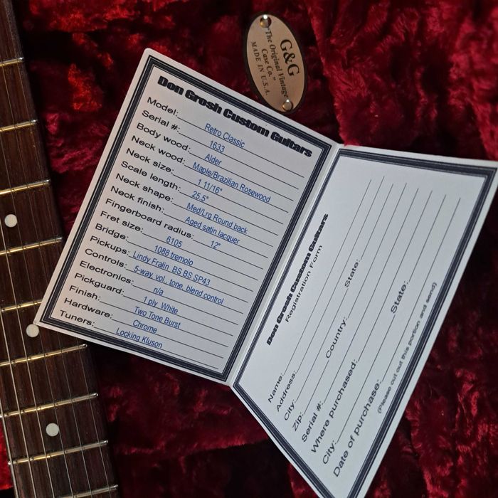 Don Grosh Retro Classic Brazilian Rosewood Stratocaster Custom Shop