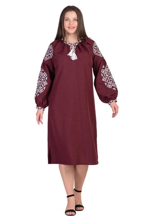 Сукня вишиванка Богдана з льна-габардину