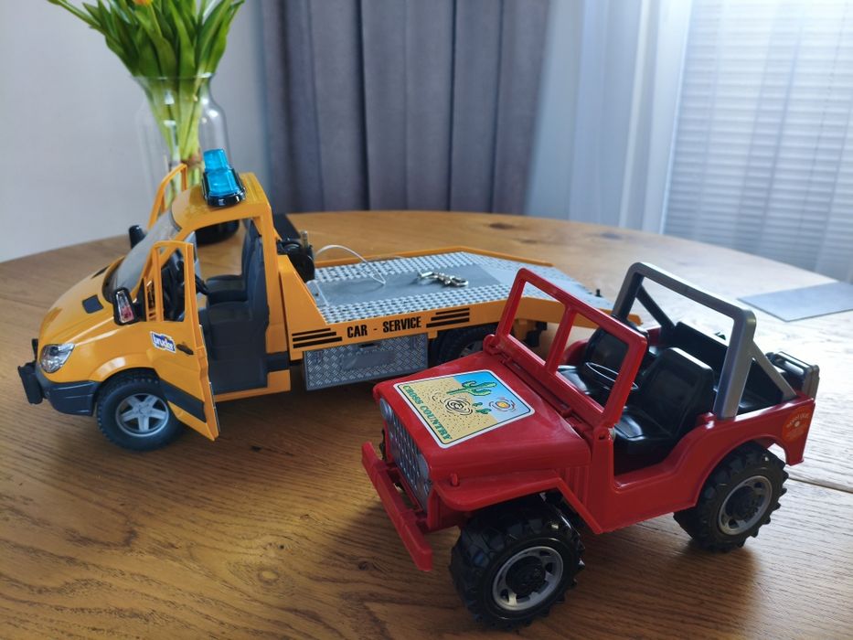 Bruder MB Sprinter Pomoc drogowa + Jeep  Duża laweta