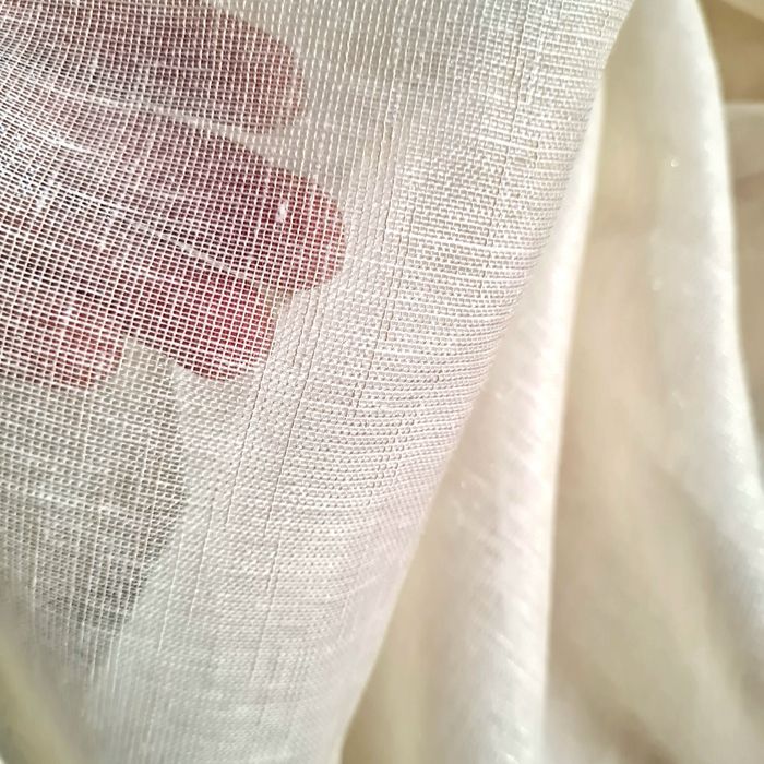 Firana ecru z połyskiem alla len