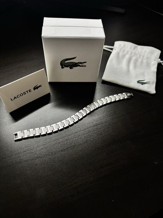 Bransoletka Lacoste męska srebrna