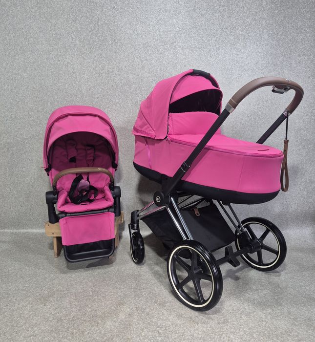 Cybex priam сайбекс приам 3 fancy pink 2 в 1  коляска каляска візок