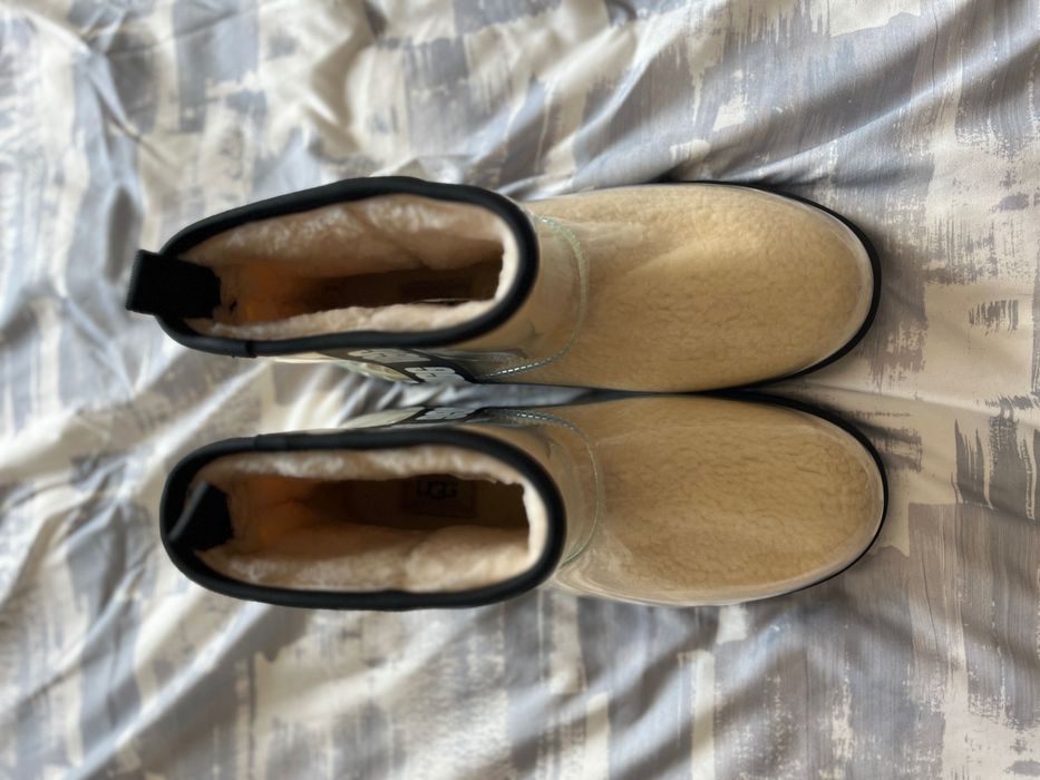 Buty UGG Classic Clear Mini Boot Natural Black Oryginalne Kalosze