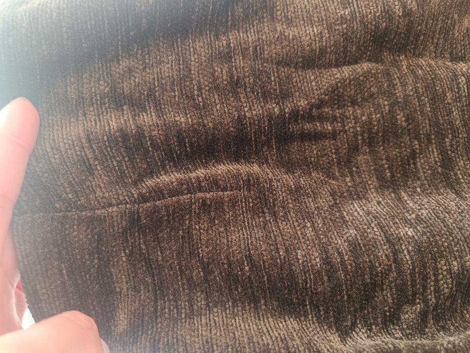 Saia comprida  castanho chocolate de tecido aveludado tamanho 38