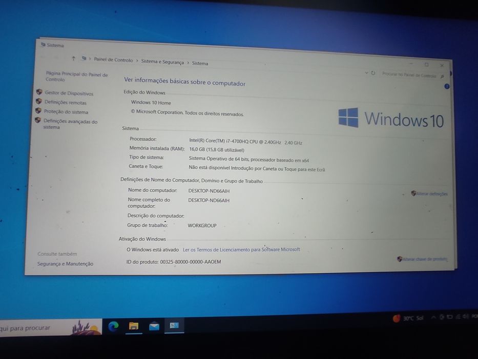 Portátil ASUS i7 gráfica de 2 gb disco de 250gb ssd 16 de ram último preço só hoje