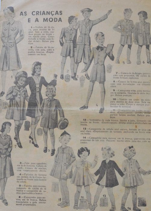 Jornal O SÉCULO - Suplemento antigo Modas e Bordados - moda estilismo