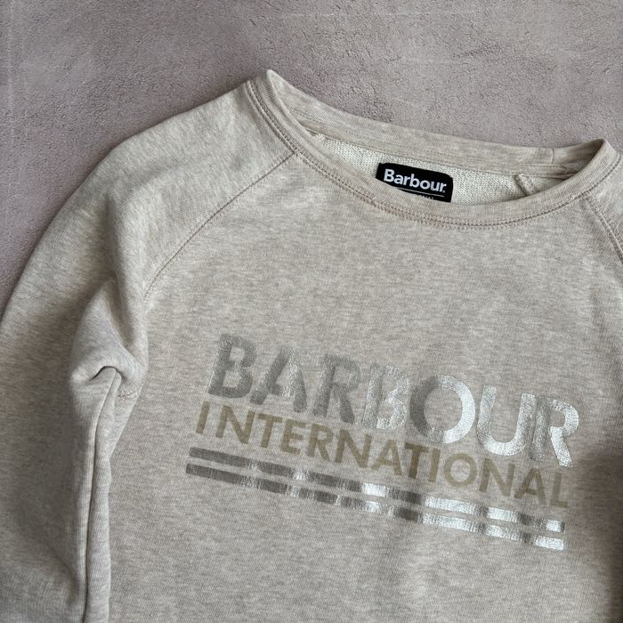 Barbour International Women Raglan Sweatshirt Silver Foil Logo