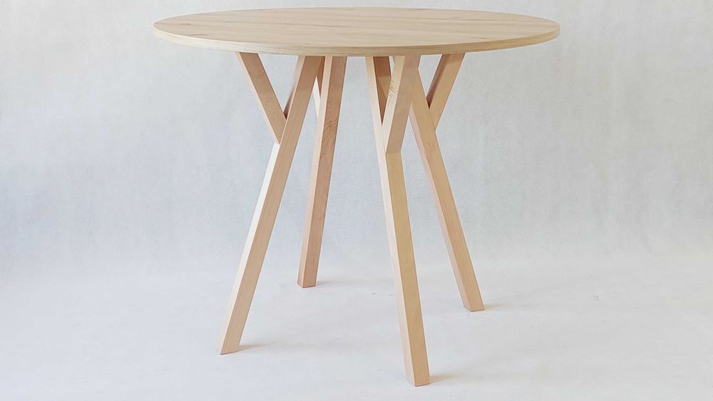 STÓŁ okrągły nierozkładany dąb artisan Ø 90 cm nogi bukowe - OD RĘKI