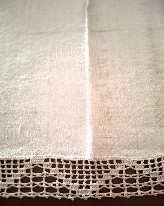 Conjunto de panos para quarto em linho antigo