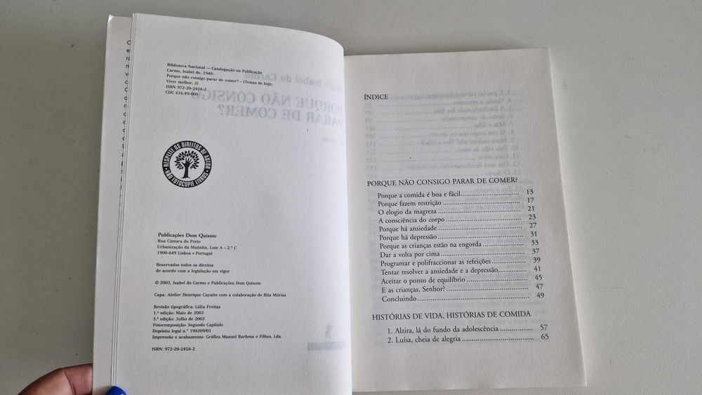 Livro Porque não consigo parar de comer de Profª Isabel do Carmo