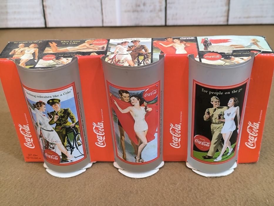 Conjunto de copos vintage da Coca-Cola
