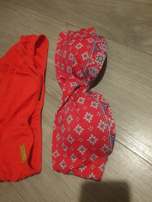 Strój kąpielowy damski 42 75B bikini czerwony dwuczęściowy