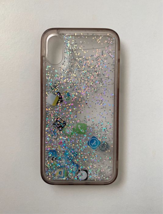 Przezroczysty case na iPhone X / iPhone XS z brokatem