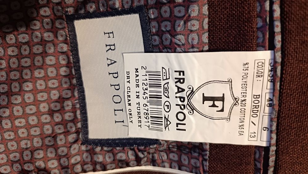 Nowa bordowa marynarka Frappoli r48