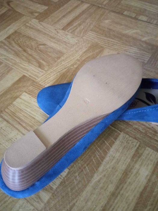 baleriny granatowe zamszowe