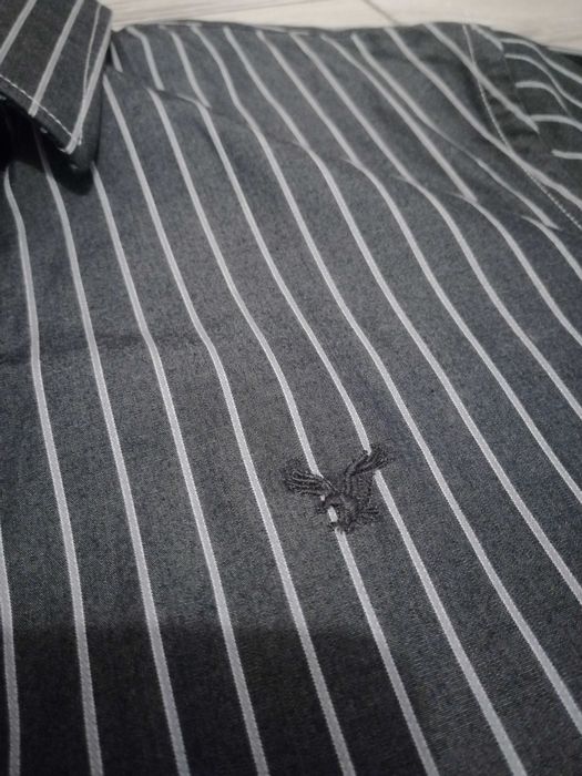 Koszula męska American Eagle M elegancka czarna w paski