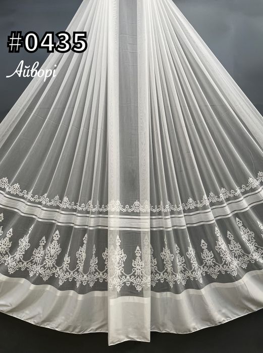 Преміум Тюль на основі бамбук з вишивкою