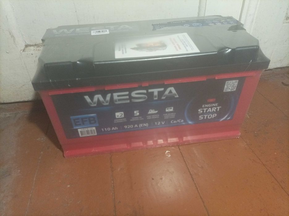 Автомобильный аккумулятор Westa 110 Ah ,новый