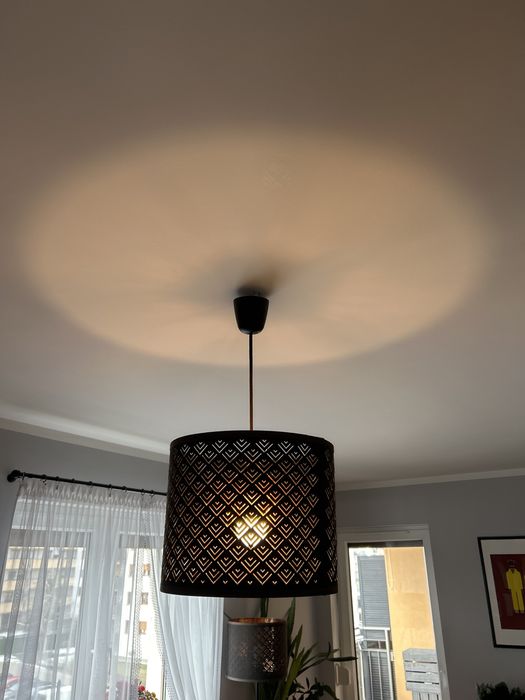 Lampa wisząca czarna ażurowa Ikea Nymo