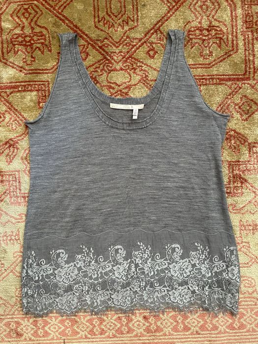 Szara wełniana koronkowa bluzka camisole Dorothee Schumacher