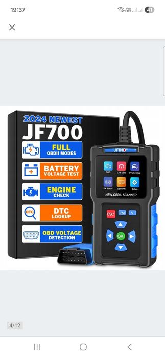 JF700 SKANER DIAGNOSTYCZNY OBD2 kasowanie błędów Check Engine POLSKIE MENU