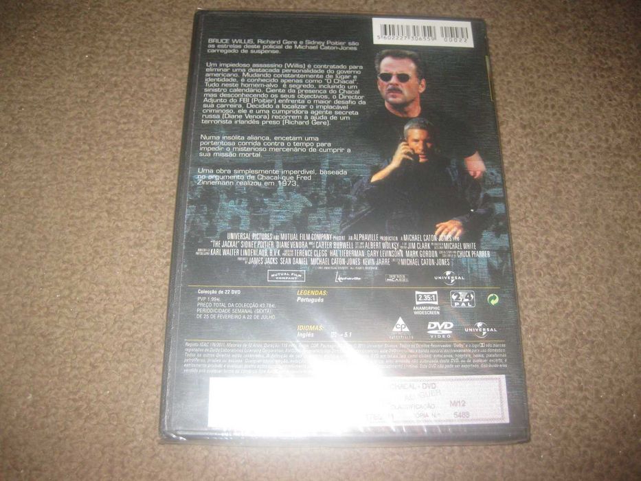 DVD "O Chacal" com Bruce Willis/Selado!