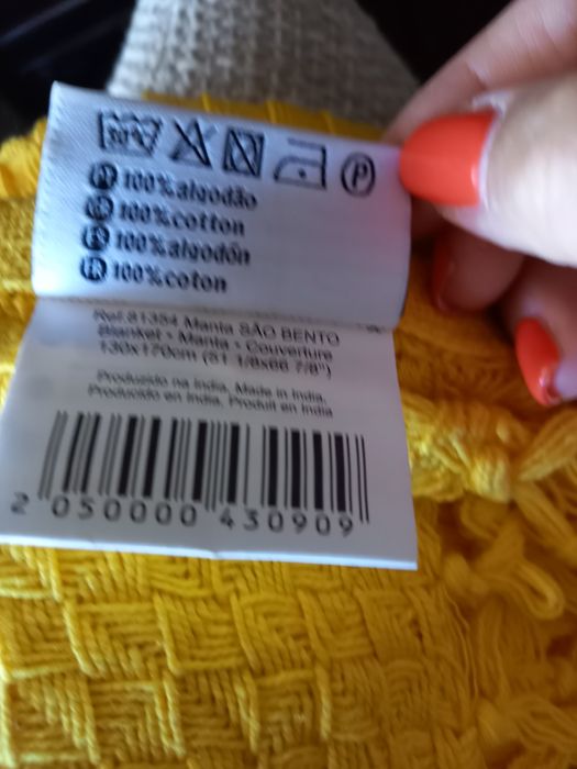 Manta amarelo kinda home sem uso.