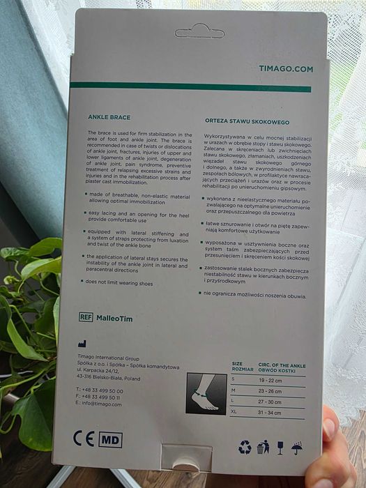 Orteza stawu skokowego r. S