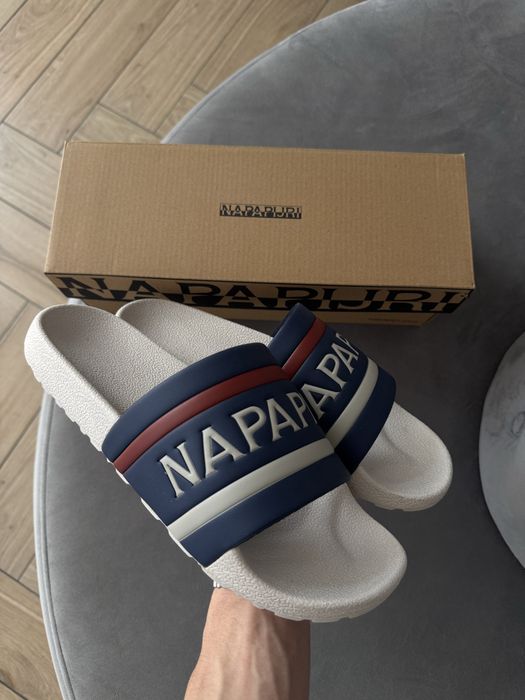 Napapijri Nowe Oryginalne Klapki Męskie Granatowe 42