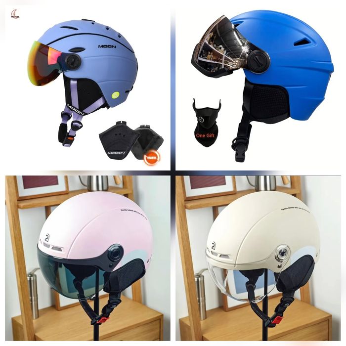 Якісний шолом для лиж MOON з окулярами, розмір М(55-58см), L(58-61см)