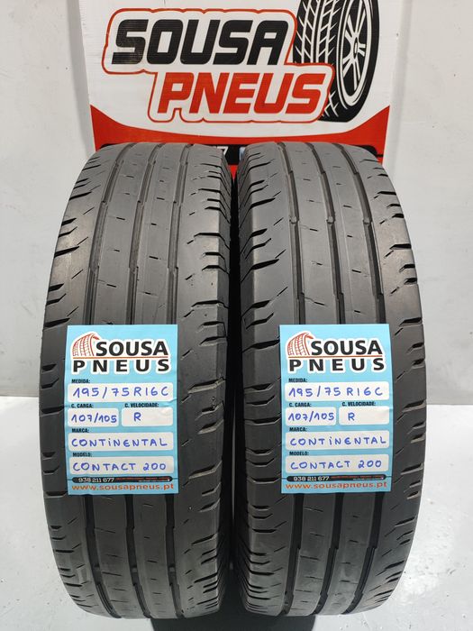 2 pneus semi novos 195-75R16C Continental - Oferta dos Portes