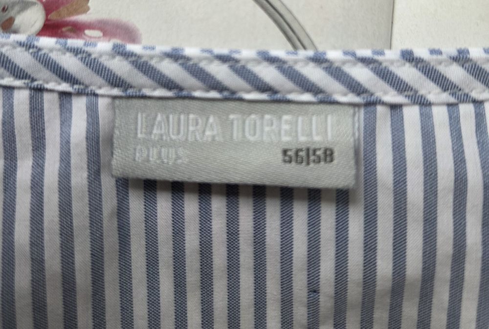 Viralowa bkuzka damska w paski marki Laura Torelli oversize rozmiar 56/58