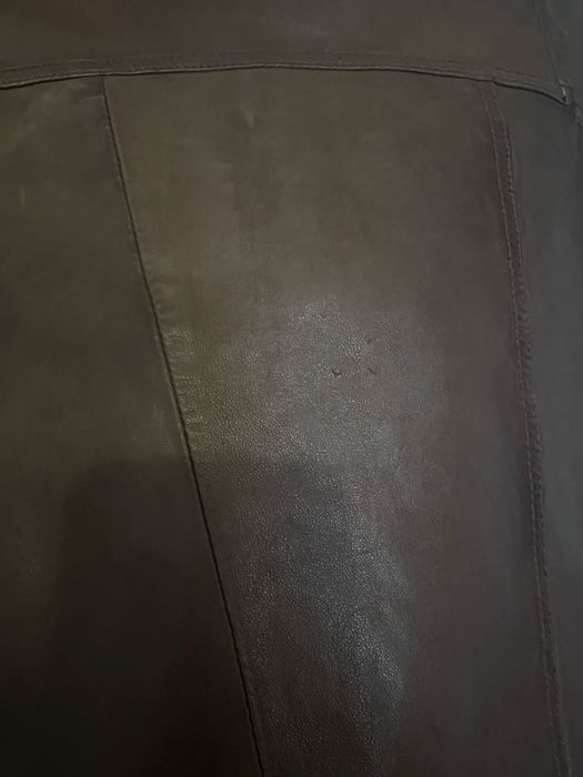 Krótka kurtka skórzana; ramoneska; koniakowa/brązowa; Massimo Dutti