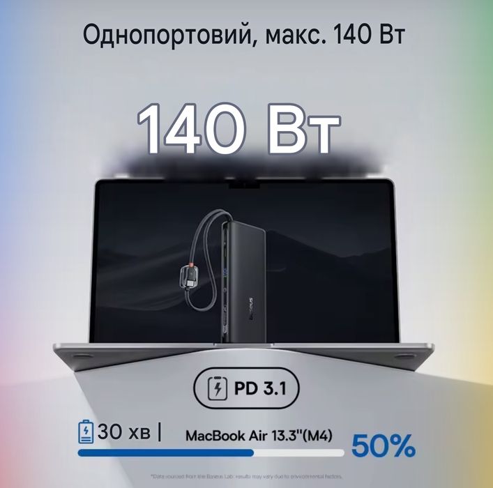 Повербанк Baseus 25000mAh 145W PD 3.1 для ноутбука MacBook