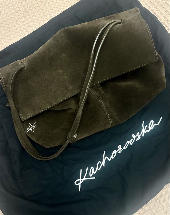 Замшева сумка-багет великий розмір від Kachorovska