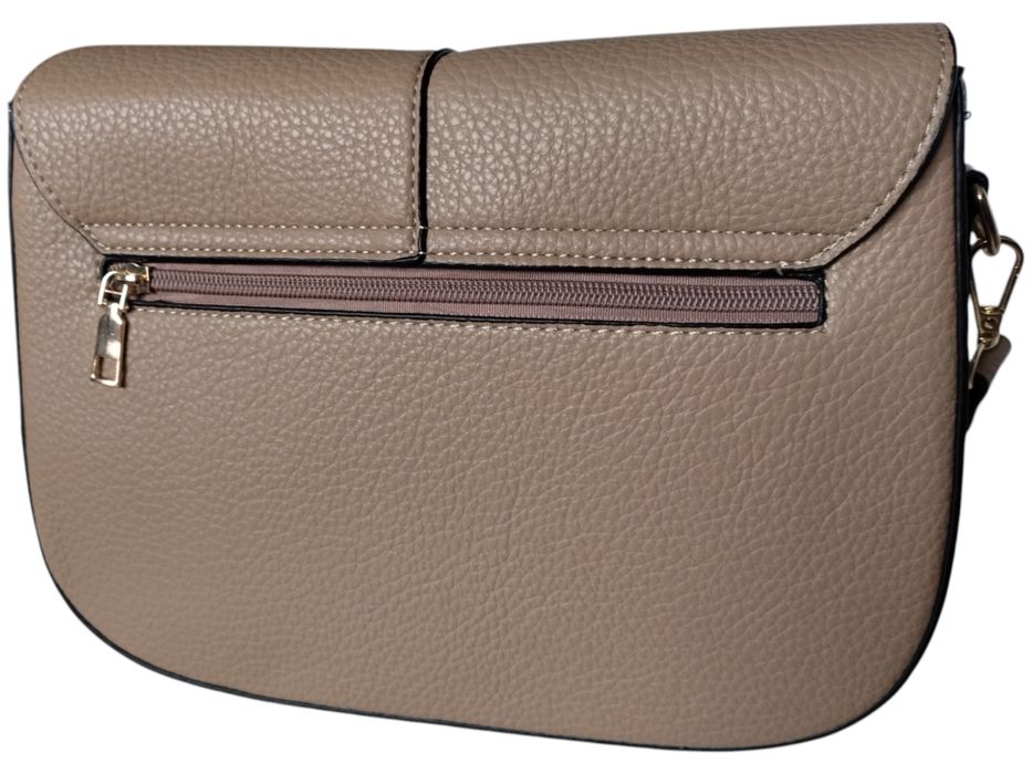 Listonoszka Na Ramię Torebka Damska Brązowa, Miejska A5 (2 Paski)