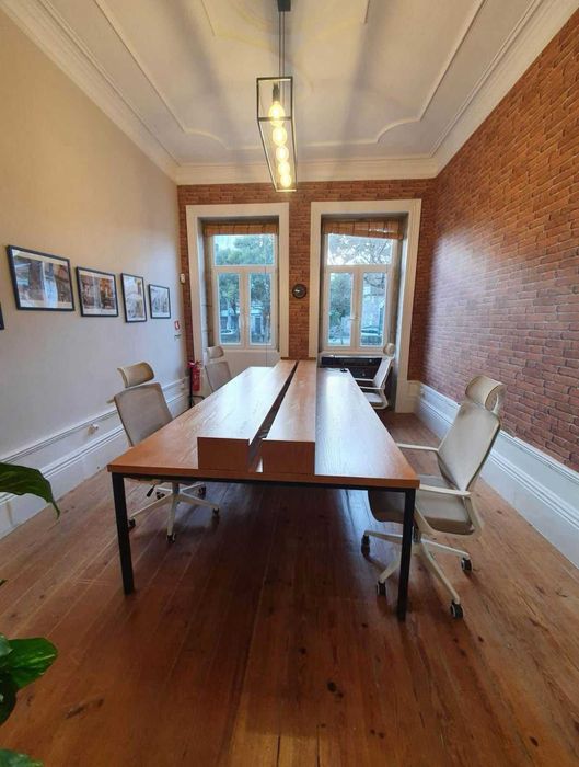 Ilha com 6 postos - Mesa de escritório | Madeira