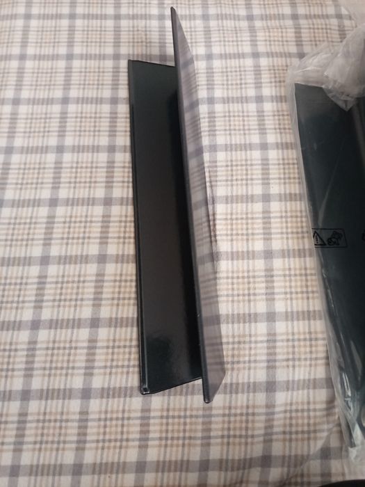 4 unidades puxador de metal preto em formato de L,