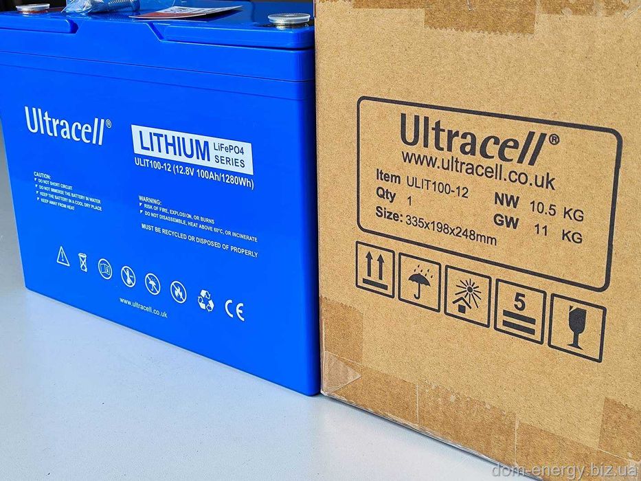 Гарантия 2 года Литий-ферумный аккумулятор Ultracell LiFePo4 12v 100Ah