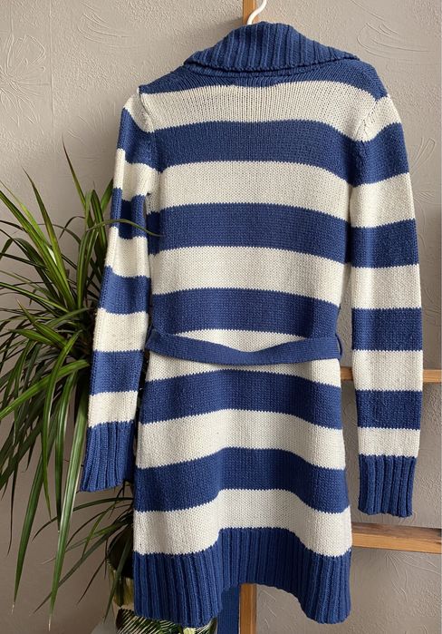 House S sweter w paski wiązany jesienny