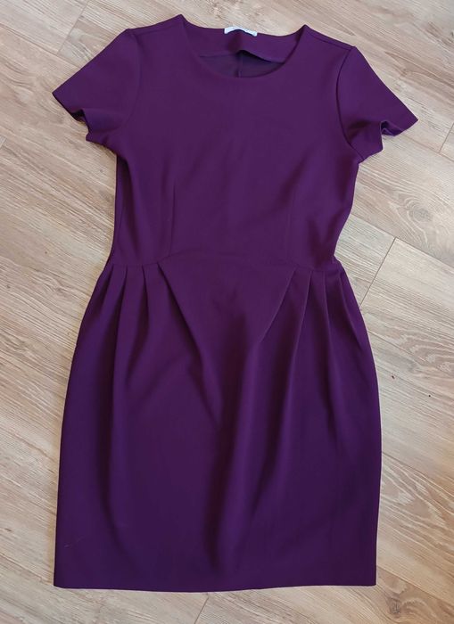 Elegancka sukienka ołówkowa RESERVED r.36 kolor śliwkowy