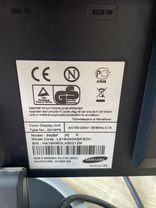 Monitor 19’’ samsung 940 BF