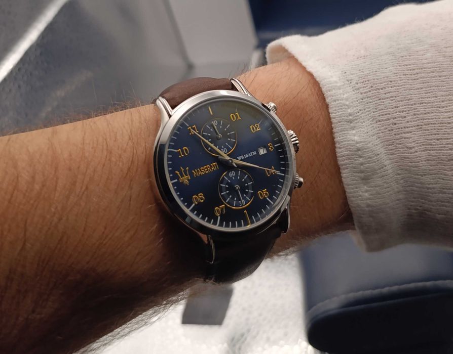 Nowy męski elegancki Zegarek Maserati Epoca chronograf, śliczny, pudełko