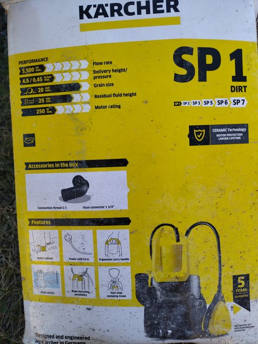 Продам дренажний насос Karcher SP1 для брудної води,разом зі шлангом.