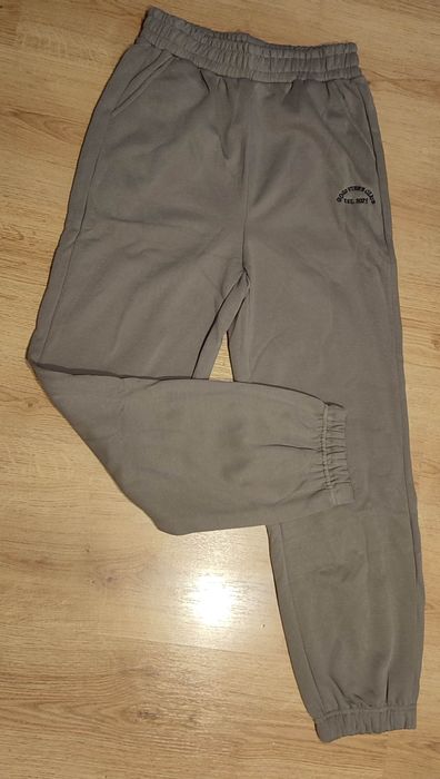 Spodnie damskie dresowe bawełna ocieplane khaki L/xl