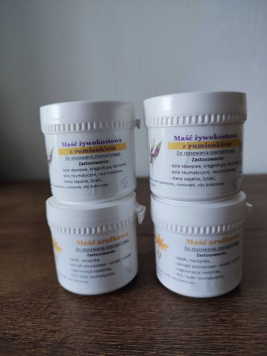 Zestaw 2 maści arnika + 2 maści żyw. z rumiankiem - wszystkie po 100ml
